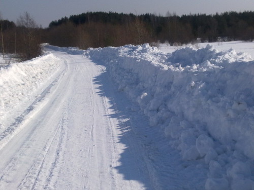 Деревенская дорога зимой