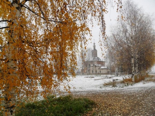 Две погоды вместе... Зима и Осень....