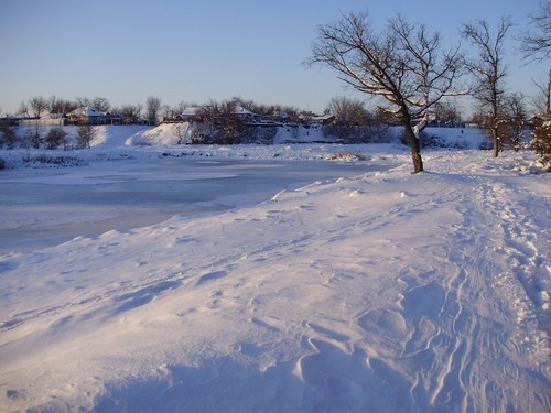 замерзший пруд