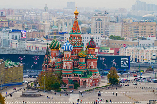 Храм Василия Блаженного и Красная Площадь с крыши Гостиницы "Москва"